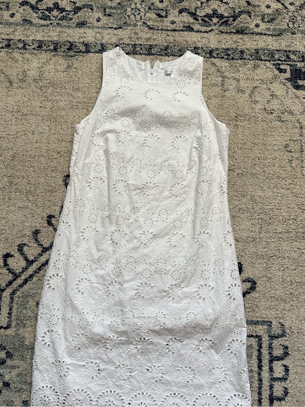 White Eyelet Shift Dress - London times